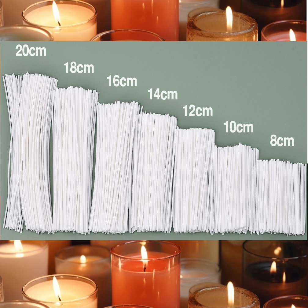 Cotton Wick Pre Tabbed - 50/100 Stück rauchfreie Kerzendochte, 8–20 cm,
