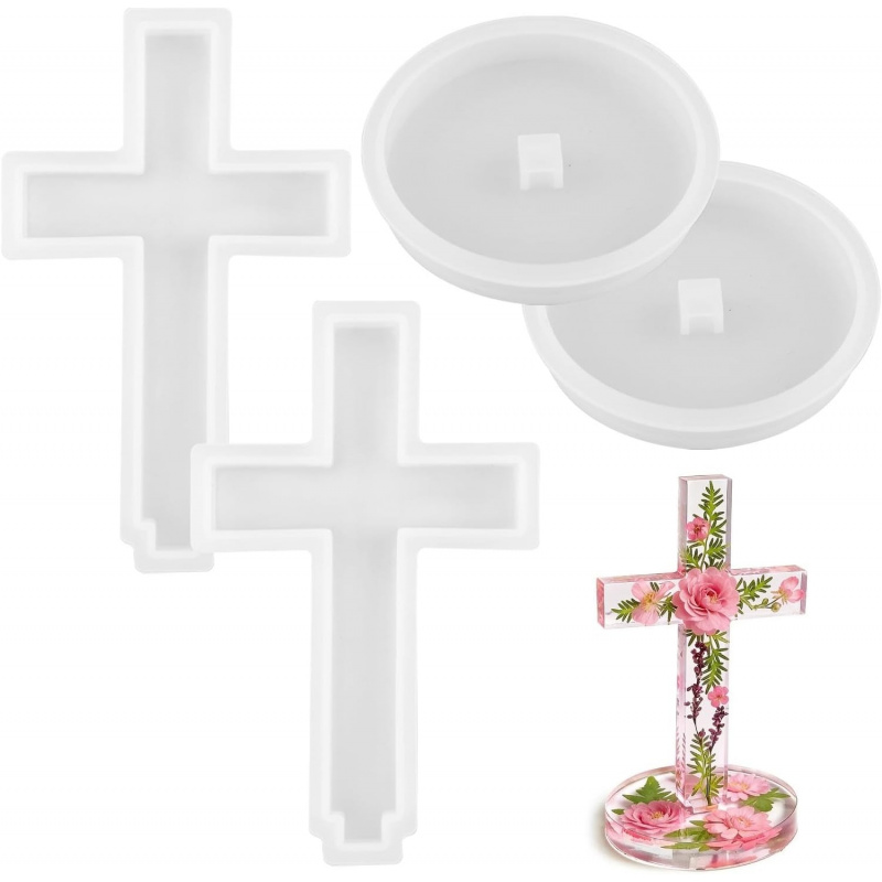 Candle Making Items - Zwei Silikonformen mit einer Basis in